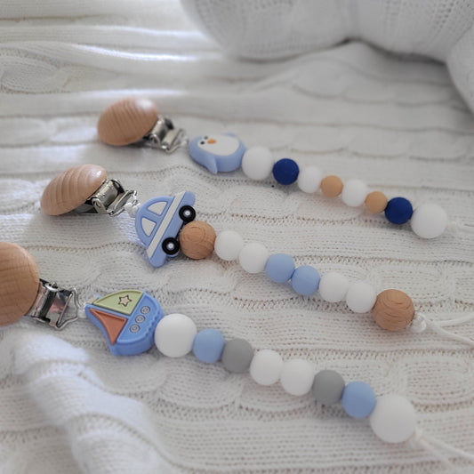 Baby Boy Pacifier Clip - Baby gift - Baby Shower Gift With or Without Gift Box